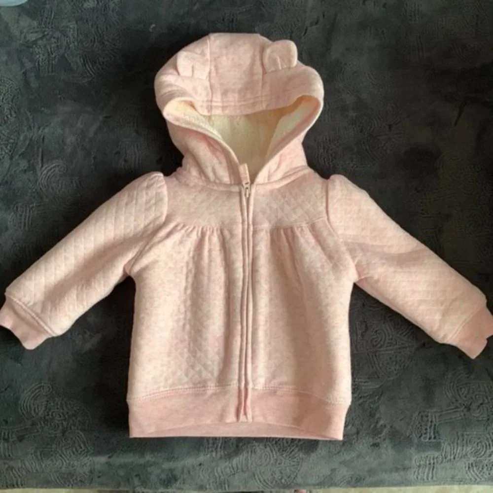 Carter’s pink hooded sweater jacket for baby size 6-9 months